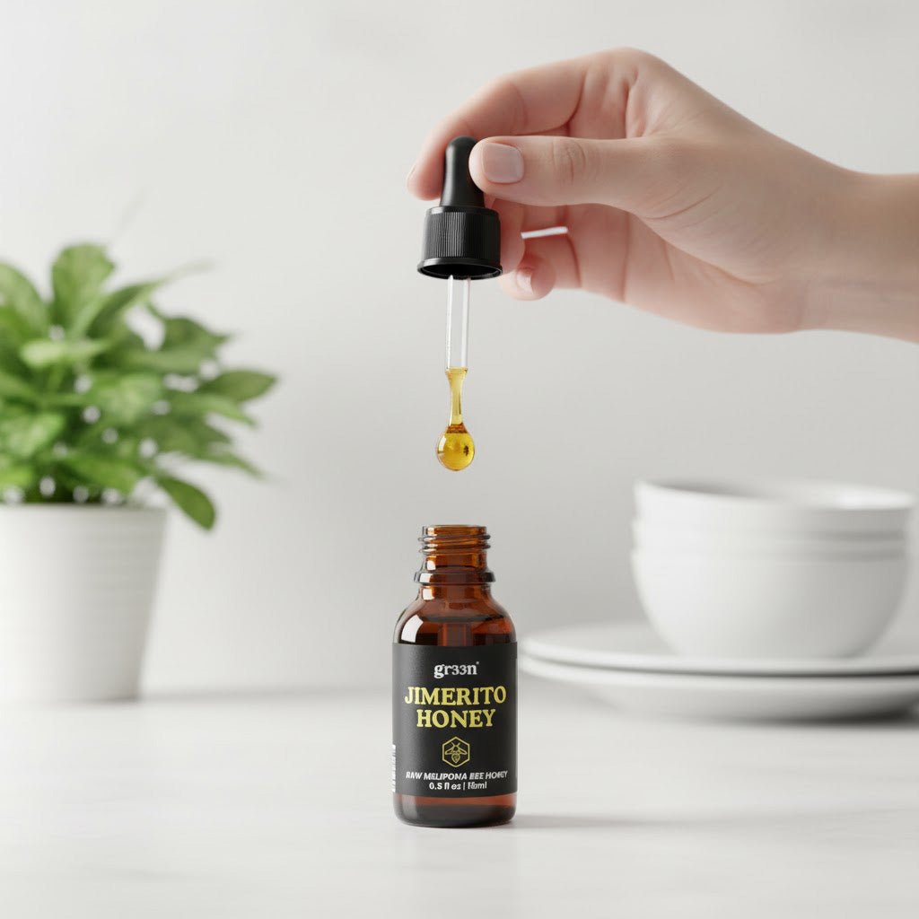 Ad for Gr33n Soursop Extract with fruit image and health benefit claims.