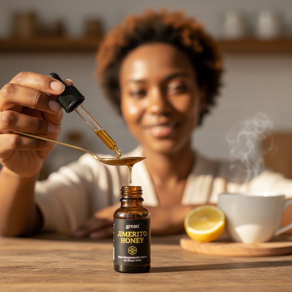 Ad for Gr33n Soursop Extract with fruit image and health benefit claims.