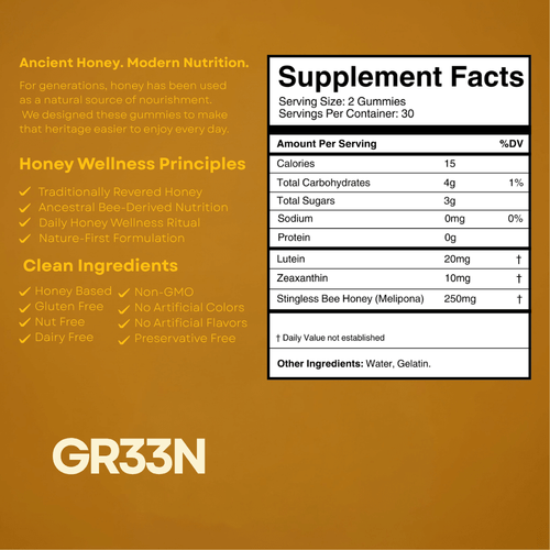 Vision Support Gummies (Jimerito Honey + Lutein + Zeaxanthin)